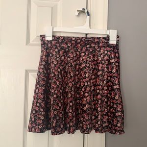 Hollister floral velvet skirt